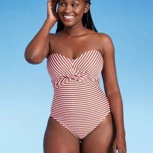 NWT Twist Bandeau  One Piece Swimsuit - Kona Sol 08.